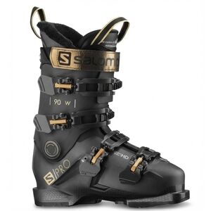 NEW SALOMON women's s/pro 90 w ski boots in black/belluga/gold